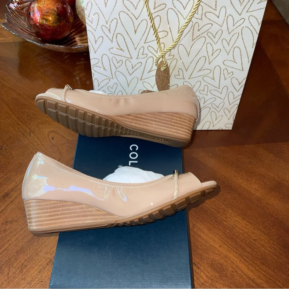 Women's Cole Haan Emory Wedge Brd 40 II Maple Sugar (nude)  Size 5 W09538 NWT